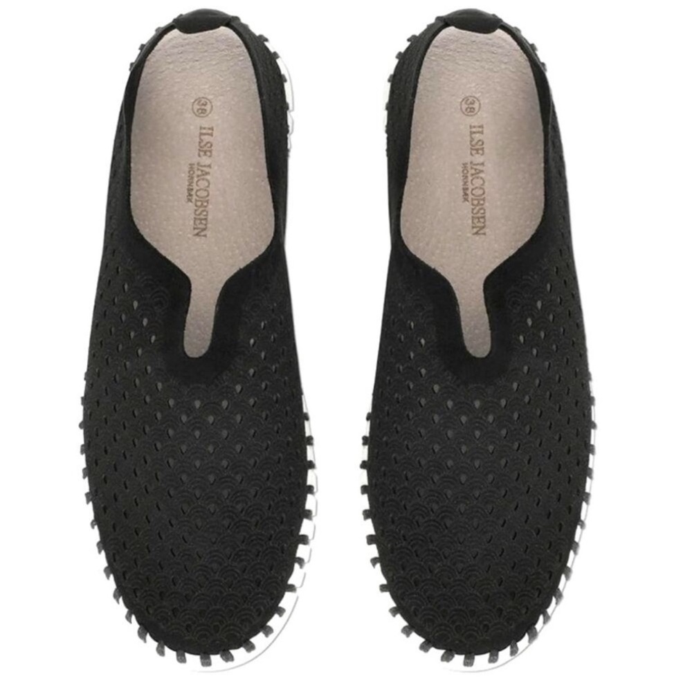 Ilse Jacobsen Hornbaek Tulip 139 Slip On Sneakers Perforated Black Size 7 /37